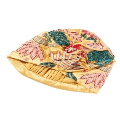 NWT Anthropologie Llani  Beaded Embellished Turban Gold Multi Botanical Hair Wra - Image 1 of 4