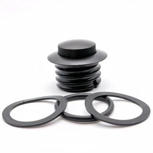 Vented Pop-Up Gas Cap for Harley Dyna/Sportster 1988-2020 - Black Aluminum - Picture 1 of 6