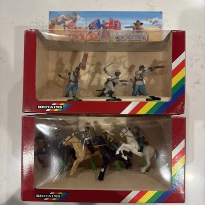 Figuras de infantería/calvario confederado del salvaje oeste de Gran Bretaña 7402 7407 nuevas en caja 1992 Foto 1 de 4