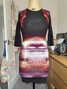 McQ Alexander McQueen Lightning Dress Kneelenght Size S/M  - Picture 1 of 7