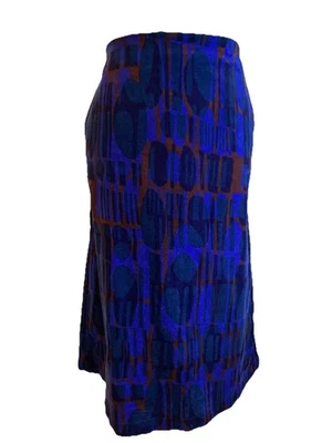 Ex White Stuff Abstract Print Velvet Midi Skirt UK 16/18 - Image 1 of 4