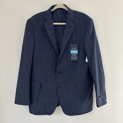 NUEVO $200 Blazer Stafford Para Hombre 46R Azul CoolMax Traje Chaqueta Ajuste Clásico Foto 1 de 4