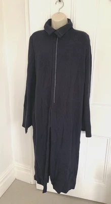 Vestido Suéter Jil Sander Azul Marino Oscuro con Costura Frontal Abierta. Reino Unido 16 Foto 1 de 4