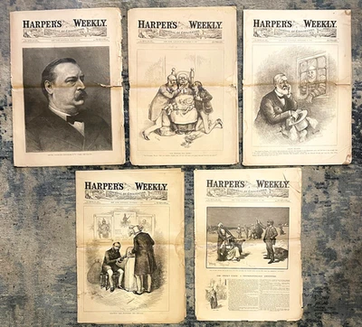 Lot of 5 Harper's Weekly  1884 Woodcuts A B Frost, Reinhart, Graham etc - Image 1 of 4