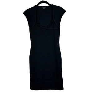 Y2K Bandage Dress XOXO Womens Medium Black Stretch Bodycon LBD Mini Club Rave - Picture 1 of 12