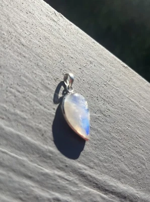 РЕДКАЯ! Кулон ручной работы AAA Multicolor Flash Rainbow Moonstone с чистым серебром - Изображение 1 из 4