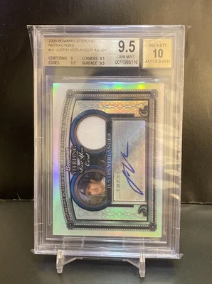 2005 Bowman Sterling Justin Verlander Refractor Auto /199 BGS 9.5/10 - Image 1 of 3