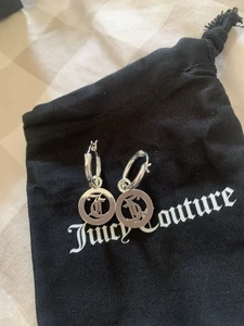 Juicy Couture, Round Logo small Chubby Hoops, Silver - Picture 1 of 6