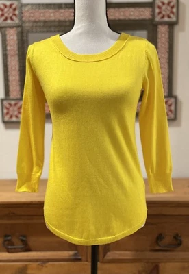 Suéter Pullover Manga Larga Cuello Redondo Amarillo Soleado Forever 21 De Colección Nuevo Talla XS Foto 1 de 4