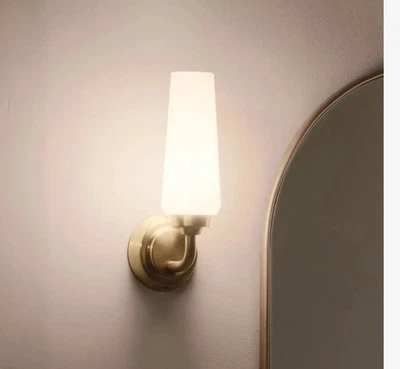 Kichler 55073CPZ Truby 11.5" 1-Light Bronze Bathroom Wall Sconce with Opal Glass - Image 1 of 4