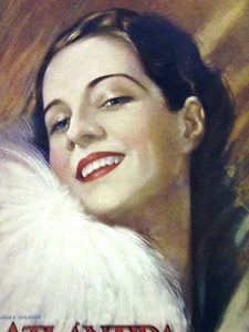 Atlantida Spanish Deco Cover NORMA SHEARER 1930 Matted - Picture 1 of 3