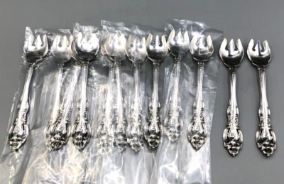 Juego de 12 cucharas/tenedores de helado La Scala de Gorham de plata de ley 5 5/8" Foto 1 de 4