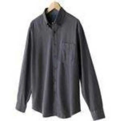 Camisa de vestir para hombre Croft & Barrow relajada sin arrugas gris manga larga $46-talla 15 Foto 1 de 4