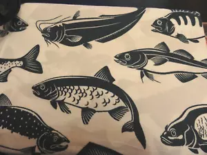 NWT 2 pc~Pillow Case SET~Cabin white Navy Blue FISH wilderness fishing Mossy Oak - Picture 1 of 3