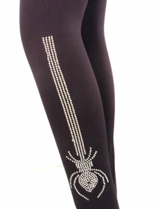 Neue Damenleggings Strass Spinnenmuster volle Länge UK Größe 8-14 - Bild 1 von 1