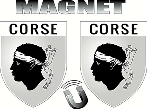2x MAGNET forme écussons région CORSE blason magnétique 4x5cm  - Picture 1 of 1