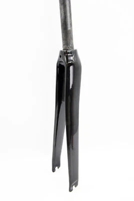SwishTi Road eBike Bicycle 700C 3K Carbon Fork 1-1/8" Steerer Polished Black - Image 1 of 4