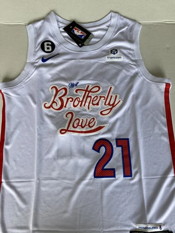 New! Joel Embiid Nike Brotherly Love City Edition Stitched XL Crypto  Authentic Cover
