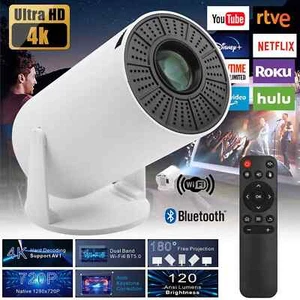 Mini Projector 10000 Lumen LED 4K 1080P Bluetooth UHD Portable Home Theater - Picture 1 of 22