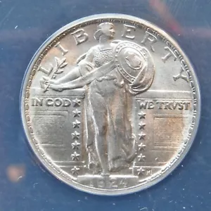 1924 Standing Liberty Quarter, ANACS MS62 - Picture 1 of 4