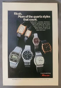 1979 Ricoh Watch More of the Quartz Styles Vintage Print Ad 70s 7"x10 - Bild 1 von 4
