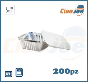 200 Contenitori / Vaschette In Alluminio 1 Porzione Con Coperchio Per Alimenti - Imagen 1 de 1