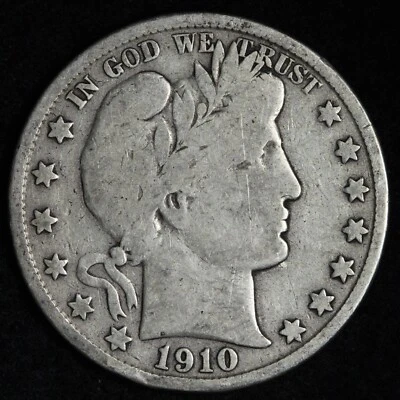 1910-S Barber Silver Half Dollar VG E203 JGCC - Image 1 of 2