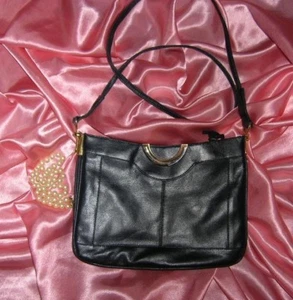 Borsa USA Lou Taylor anni 50 blu navy pelle specchio ITALIA art deco metà cen vintage - Foto 1 di 1