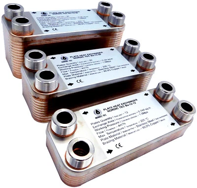 Stainless steel plates PLATE HEAT EXCHANGER brazed NORDIC TEC 25-100kW Ba-12  - Image 1 of 4