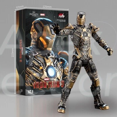 ZD Original Iron Man Action Figure Marvel MK41 Black Skeleton 7 inch Model Toy - Bild 1 von 4