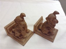 Vintage Cast Iron Dog Bookends Wire Fox Scottish Terrier Book end set of 2 pair