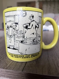 Carlton Cards Gillmania Naughty Comic Strip Ceramic Coffee Mug Dirty Dishes Vtg - Picture 1 of 5