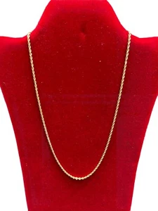 14k Yellow Gold Rope Chain Necklace 24” 2.7g - Picture 1 of 5