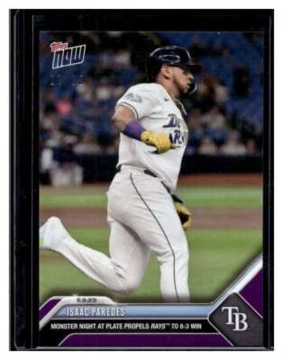 2023 Topps Now #412 Isaac Paredes Purple Parallel Card #d /25 - Image 1 of 2