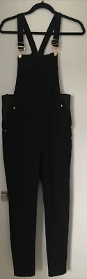 Maternity Dungarees Black Wash Denim  Size S eur 36 skinny leg - Image 1 of 4