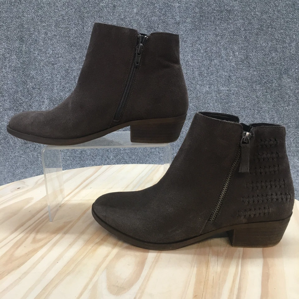 Kensie Boots Womens 8.5M Granger Ankle Bootie Brown Leather Side Zip Block Heels - Image 1 of 4