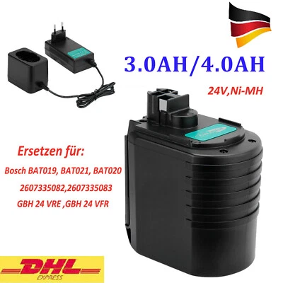 CREABEST 4000mAh Akku 24V Ni-MH Für Bosch GBH24VRE GBH24VFR 11225VSR BAT020 BAT021 3.0AH