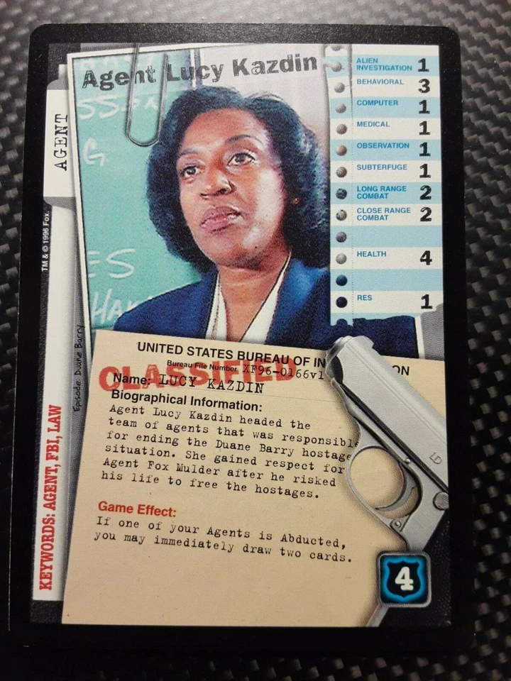 USPC The X-Files CCG - Premiere - MINT RARE Agent Card # 166 AGENT LUCY KAZDIN - Image 1 of 1