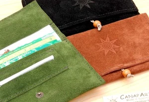 Rolling Tobacco Pouch Leather porta tabacco made in Italy! Suede brown - Imagen 1 de 1