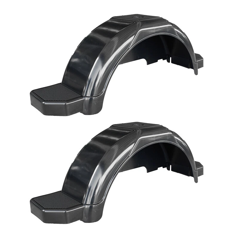 2 x Plastic Mud Guard with Steps and Cover for 13" Wheels Black - image 1 of 1
