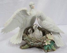 New ListingVintage Danbury Mint "White Doves" by Katsumi Ito, Two White Doves & Babies Nest