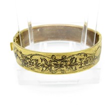 Bangle Bracelet, Gold Filled, Nr Antique Victorian Etched floral Hinged