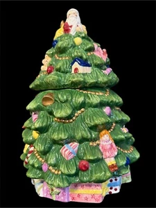 Spode 13” Christmas Tree Sculpted Cookie Jar Toys Around The Tree Vintage - Picture 1 of 8