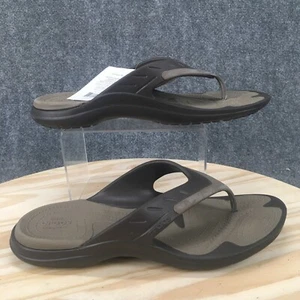 Crocs Sandals Mens 12 Modi Flip Flop Thong Beige Toe Post Slip On Casual Flats - Picture 1 of 16