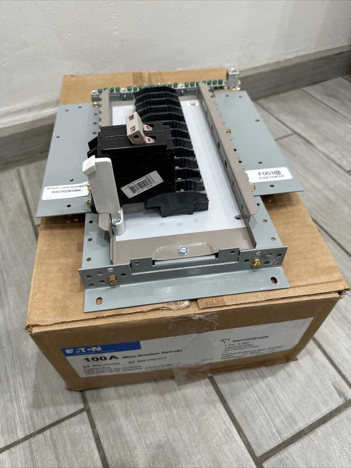 ⚡️Eaton RACH22B100K 100A Main Breaker Retrofit 22 Circuit Copper Bus 1PH 3W - Image 1 of 4