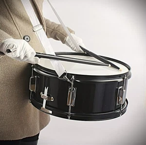 New Black 14 x 5.5 Inch Marching Snare Drum with Sticks, Strap, and Drum Key - Picture 1 of 14