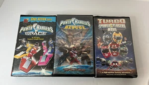 MIGHTY MORPHIN POWER RANGERS 3 vhs lot THE MOVIE TURBO & Space Lightspeed Rescue - Picture 1 of 11