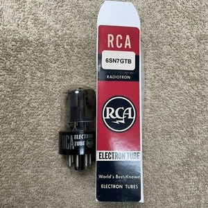RCA 6SN7GTB AUDIO VACUUM TUBE TESTED VINTAGE BLACK PLATES A828.C - Picture 1 of 3