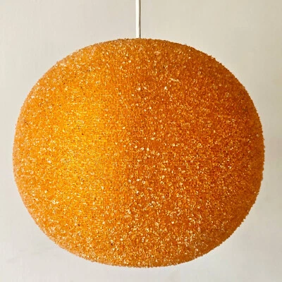 Colgante bola resina naranja Rotaflex 1960 vintage luz años 60 era espacial Foto 1 de 4
