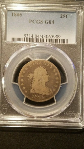 1806 Draped Bust Quarter * PCGS G04 * Total Mintage 206,124 Cover